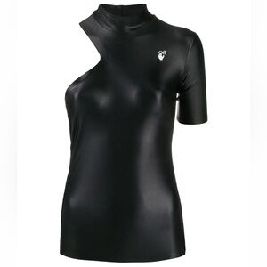 Off-White logo Black Cutout Short Sleeve Top